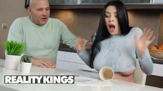 REALITY KINGS - Lucky Landlord Loves Motorboating & Tittyfucking Kira Queen's Amazing Tits