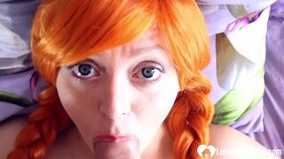 I beat her in her favorite game so I got to face fuck her.