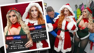 Mrs. Claus and Elf Helper MILFS Get Caught Stealing and Relentlessly Fucked as Punishment