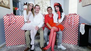 Cute Stepdaughters In Costumes Kyler Quinn And Alice Pink In Taboo Christmas Swap - DaughterSwap
