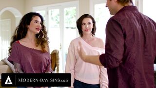 MODERN-DAY SINS - Massive Natural Tits Lesbian Arabelle Raphael Sneaks Out To Satisfy Cock Cravings!
