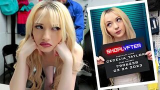 Pretty Blonde Suspect Cecelia Taylor Detained For Strip Search In The Backroom - Shoplyfter