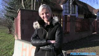 Public Agent Her pussy gets splattered with spunk