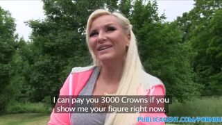 PublicAgent Slutty looking blonde with big boobs fucking outdoors