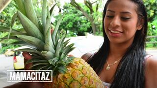 Big Ass Brunette Indira Uma Oiled Up & Fucked By Latin Cock - CARNE DEL MERCADO