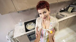 Short Haired Step Grandma Lisa Pinelli Lets Step Son Slide His Prick Between Her Fat Tits - PervNana