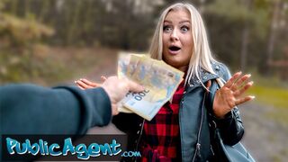 Public Agent She is a sexy blonde who has big boobs and love to fuck outdoors